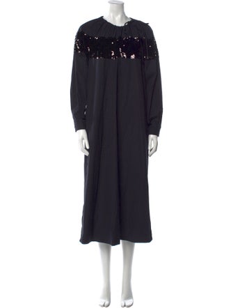 Max Mara Crew Neck Midi Length Dress