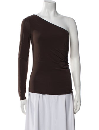 Max Mara One-Shoulder Long Sleeve Top