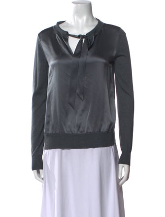 Max Mara Silk V-Neck Top