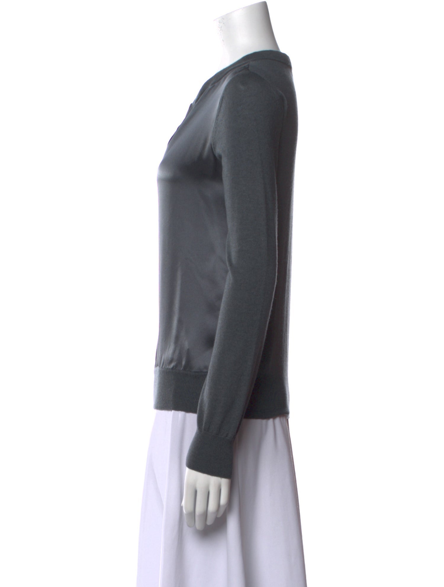 Max Mara Silk V-Neck Top