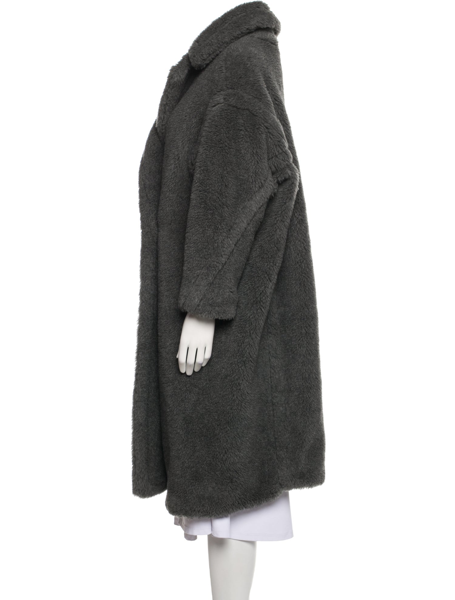 Max Mara Virgin Wool Faux Fur Coat