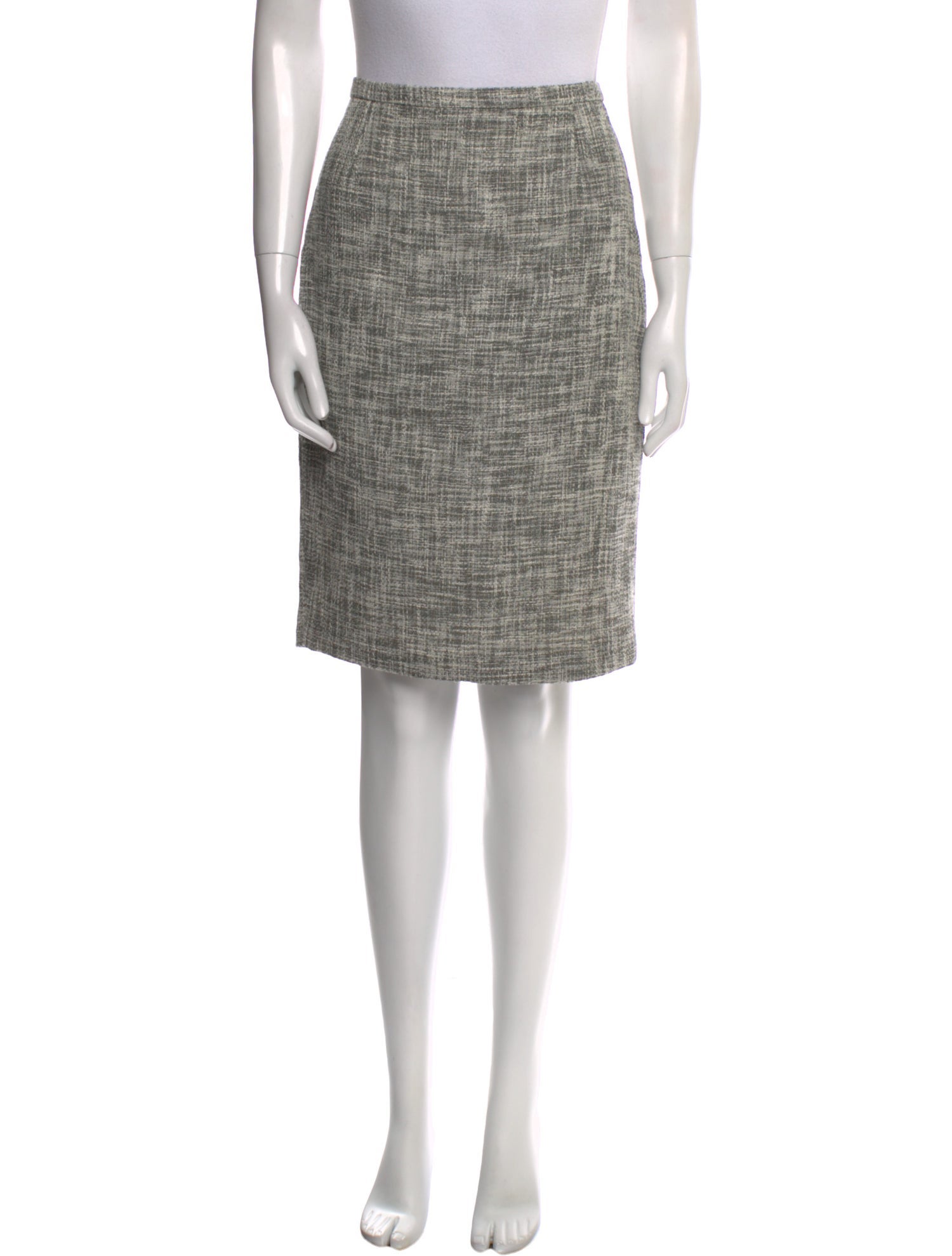 Max Mara Tweed Pattern Knee-Length Skirt