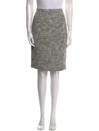 Max Mara Tweed Pattern Knee-Length Skirt
