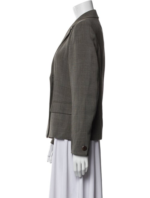 Max Mara Virgin Wool Plaid Print Blazer