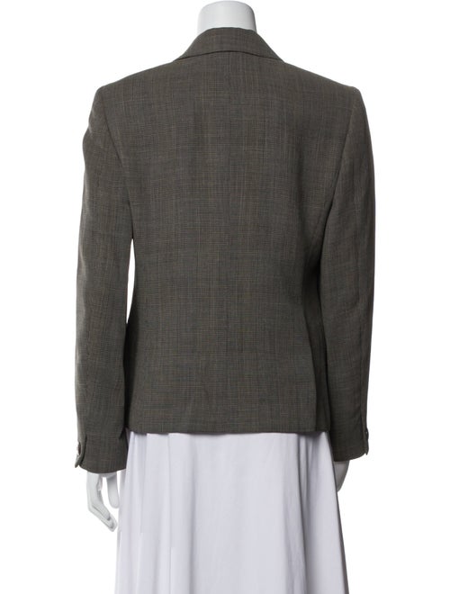 Max Mara Virgin Wool Plaid Print Blazer