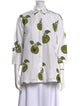 Max Mara Printed Three-Quarter Sleeve Button-Up Top