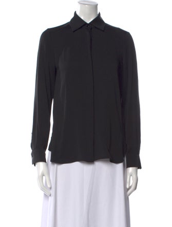 Max Mara Silk Long Sleeve Button-Up Top