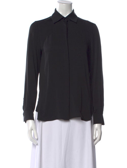 Max Mara Silk Long Sleeve Button-Up Top