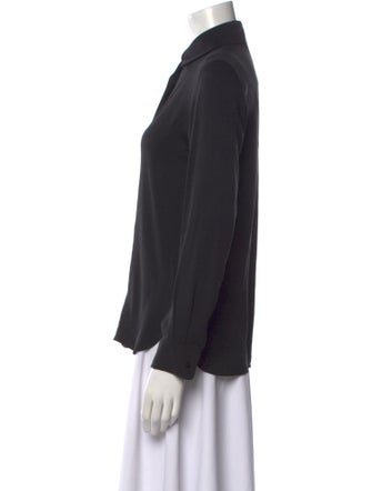 Max Mara Silk Long Sleeve Button-Up Top