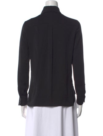 Max Mara Silk Long Sleeve Button-Up Top