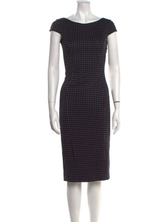 Max Mara Polka Dot Print Knee-Length Dress