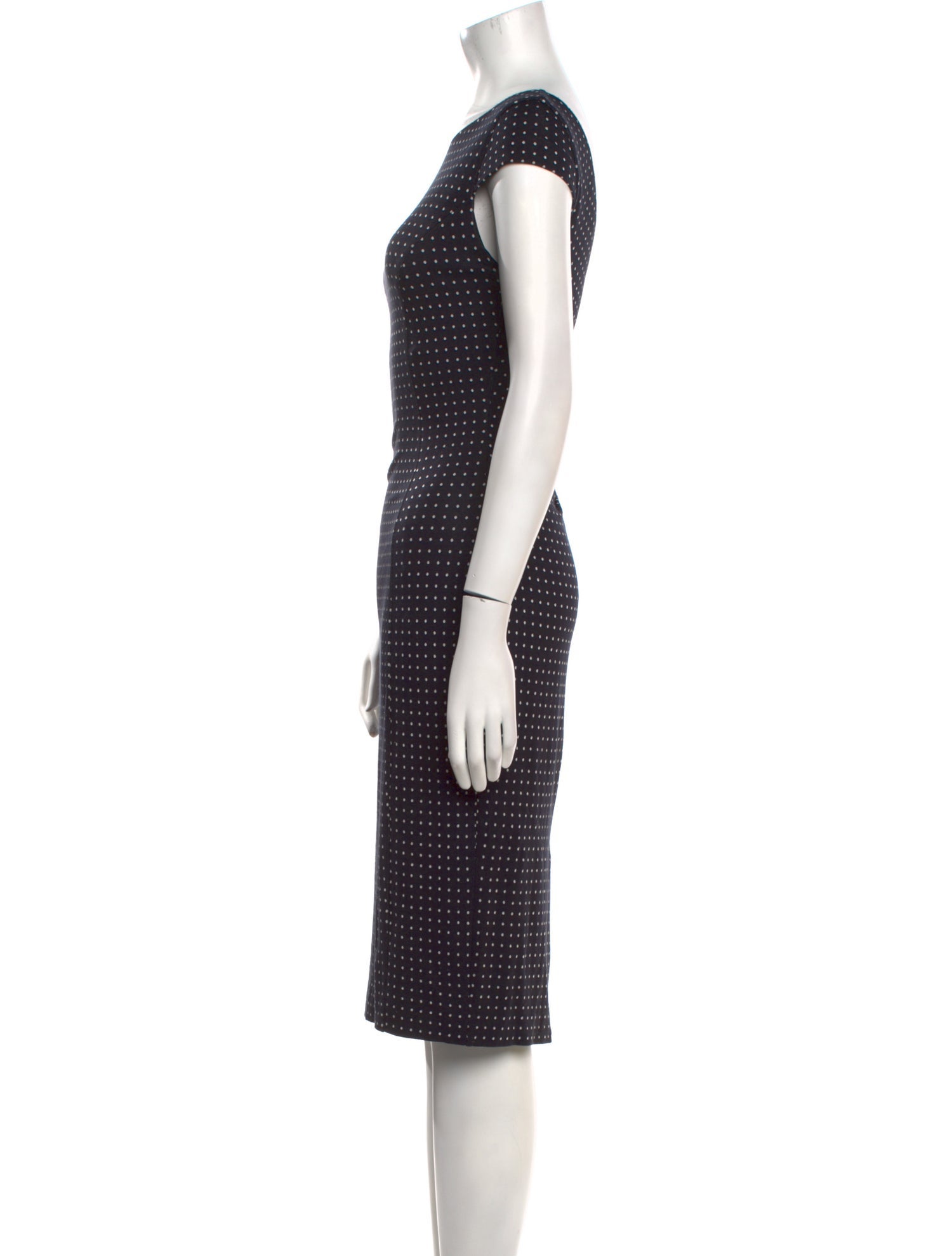 Max Mara Polka Dot Print Knee-Length Dress