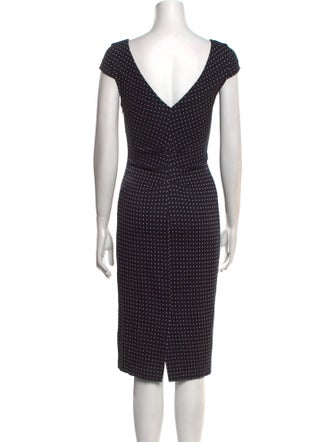 Max Mara Polka Dot Print Knee-Length Dress