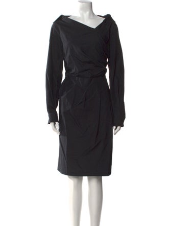Max Mara V-Neck Knee-Length Dress