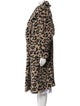 Max Mara Virgin Wool Animal Print Faux Fur Coat
