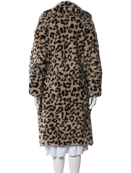 Max Mara Virgin Wool Animal Print Faux Fur Coat