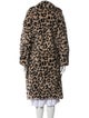 Max Mara Virgin Wool Animal Print Faux Fur Coat