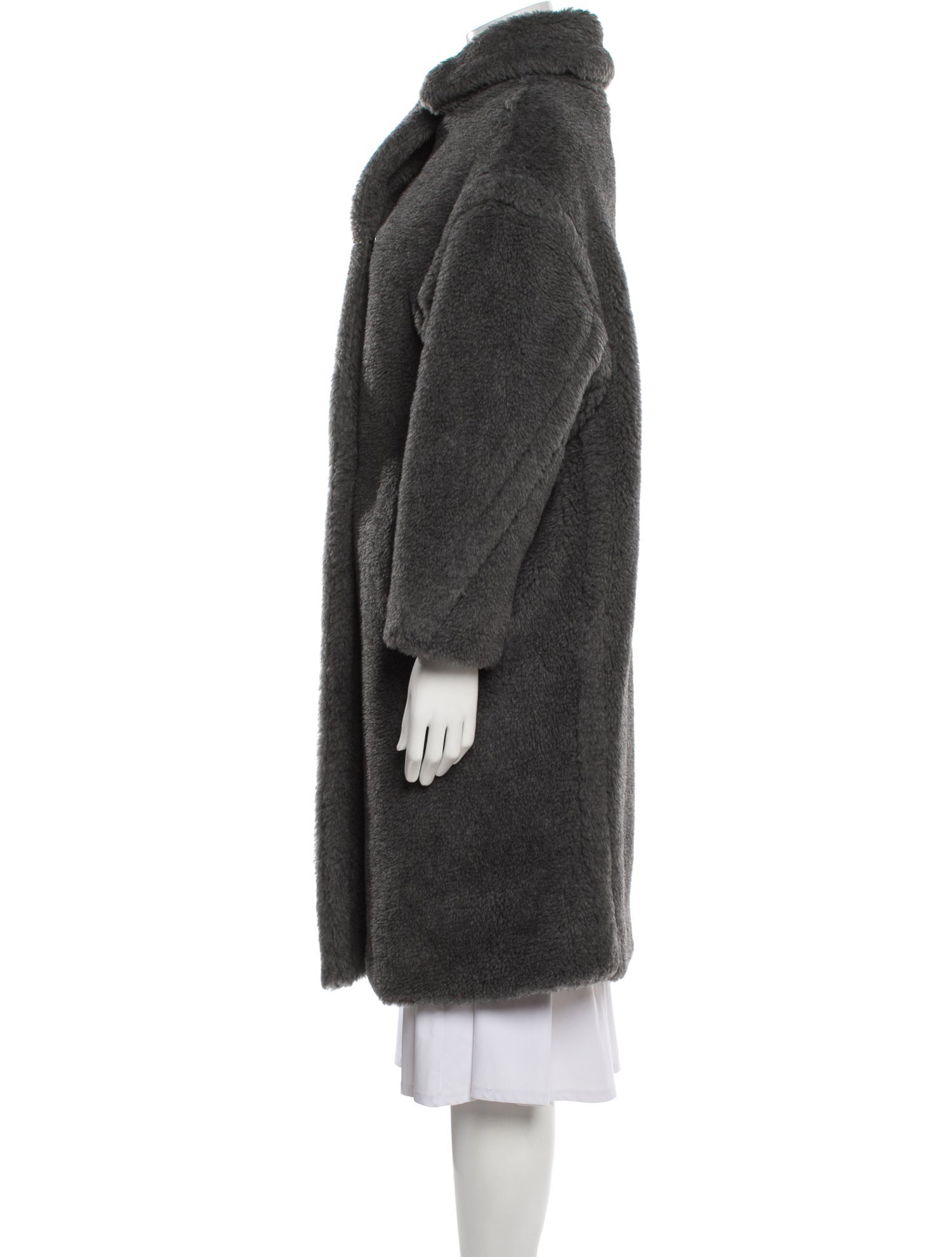 Max Mara Virgin Wool Faux Fur Coat