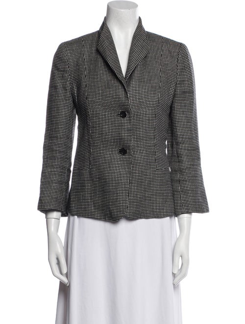 Max Mara Linen Houndstooth Print Blazer