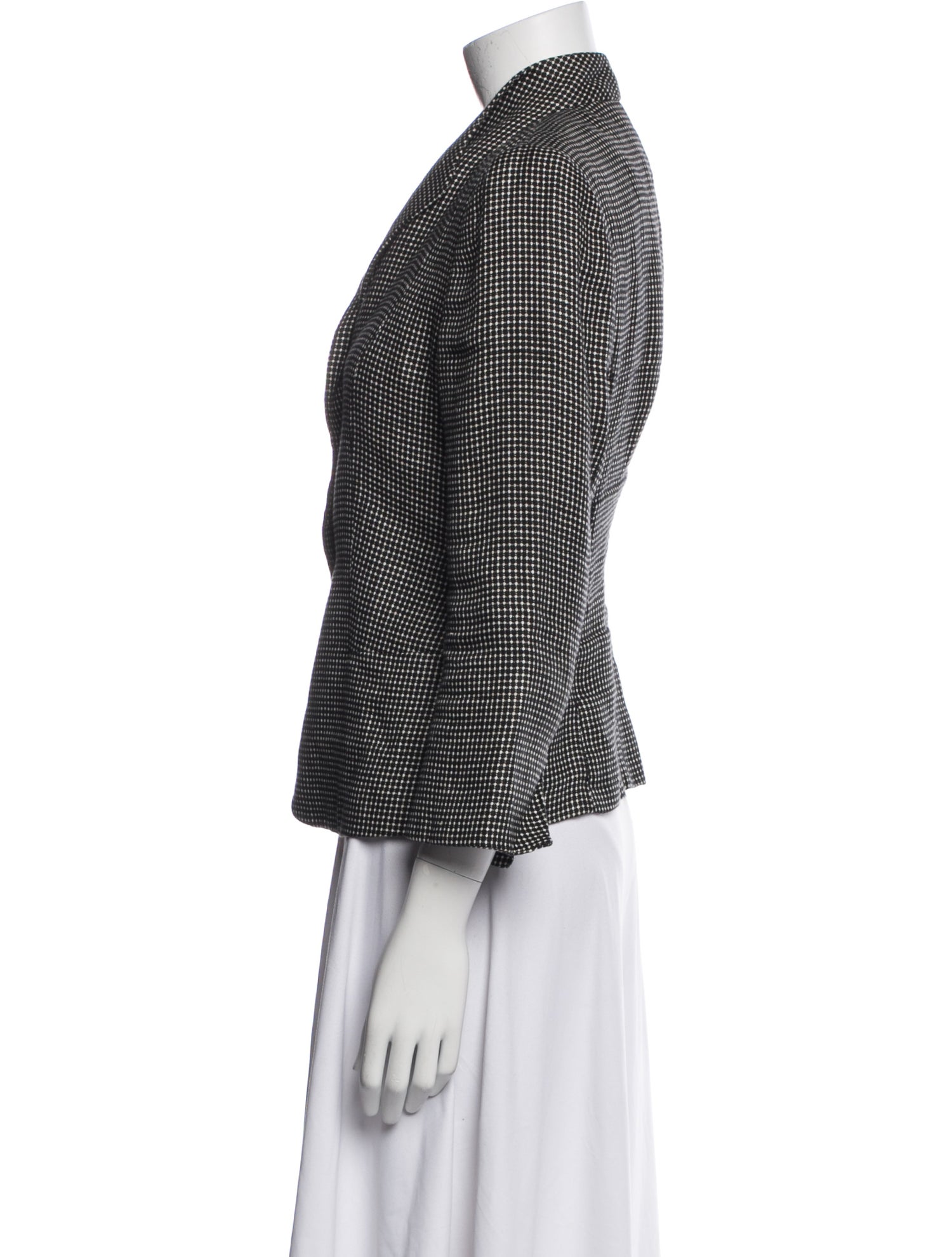 Max Mara Linen Houndstooth Print Blazer