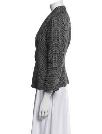 Max Mara Linen Houndstooth Print Blazer