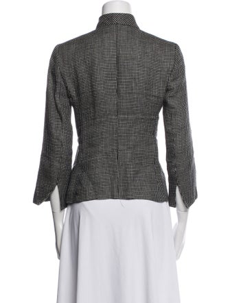 Max Mara Linen Houndstooth Print Blazer