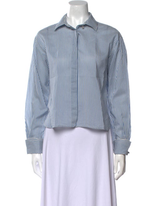 Max Mara Striped Long Sleeve Button-Up Top