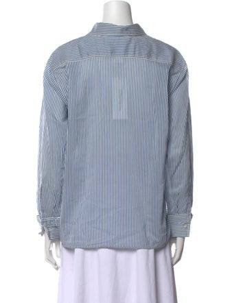 Max Mara Striped Long Sleeve Button-Up Top