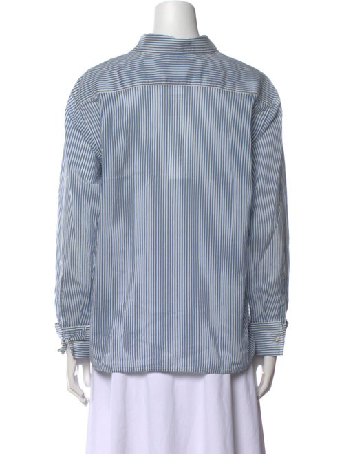 Max Mara Striped Long Sleeve Button-Up Top