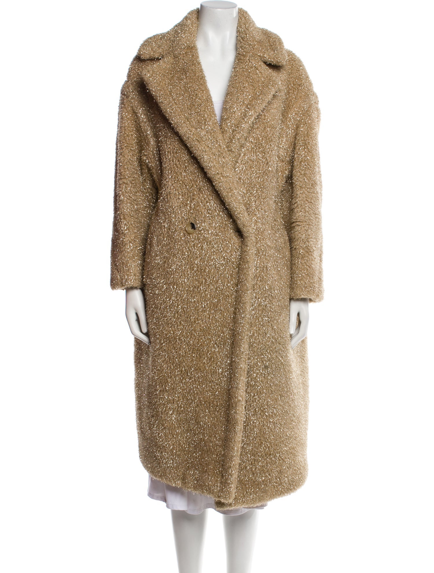 Max Mara Camel Hair Faux Fur Coat