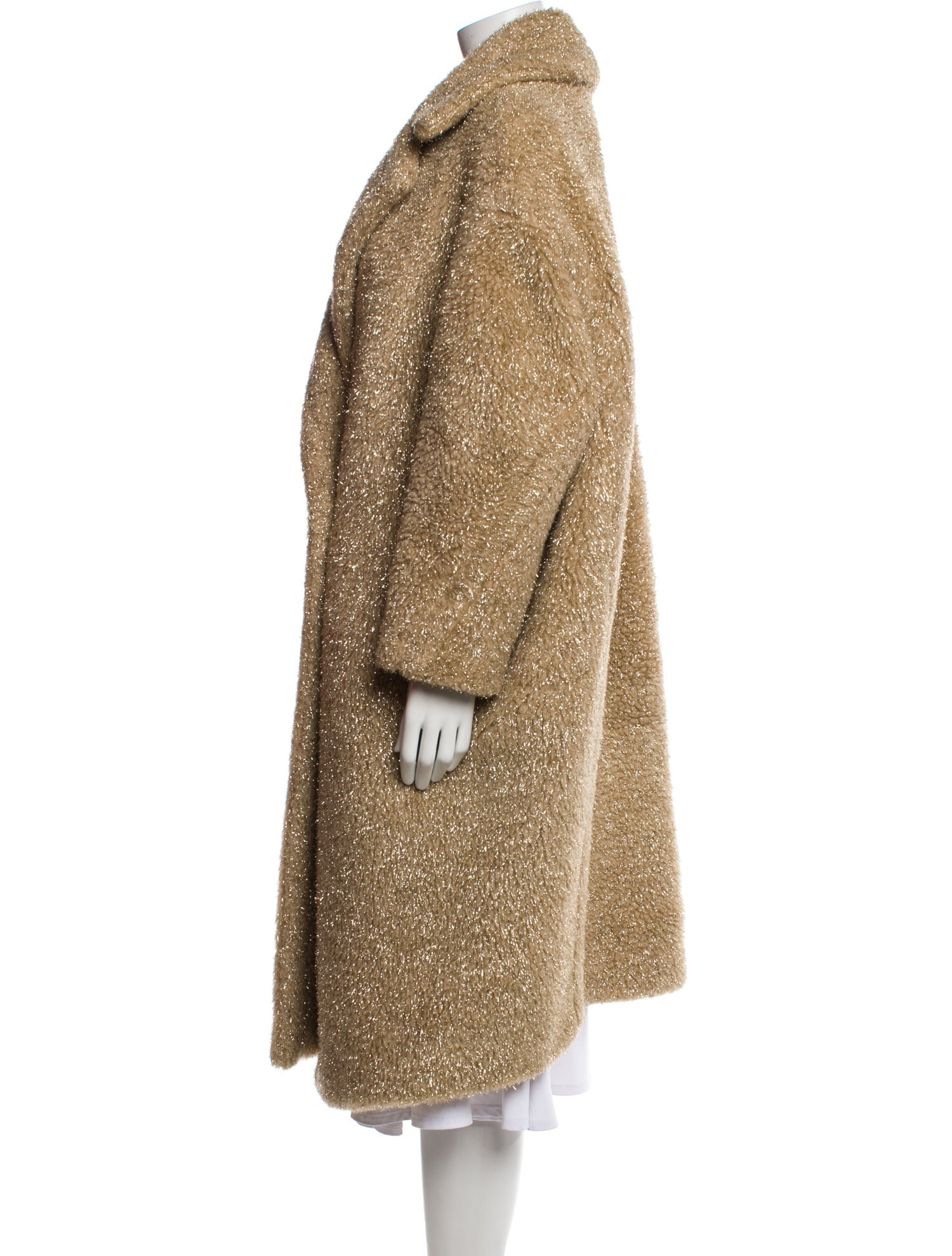 Max Mara Camel Hair Faux Fur Coat