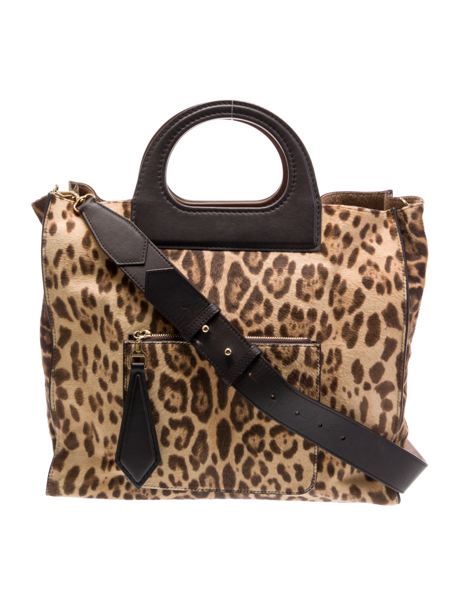 Max Mara Calf Hair Top Handle Bag