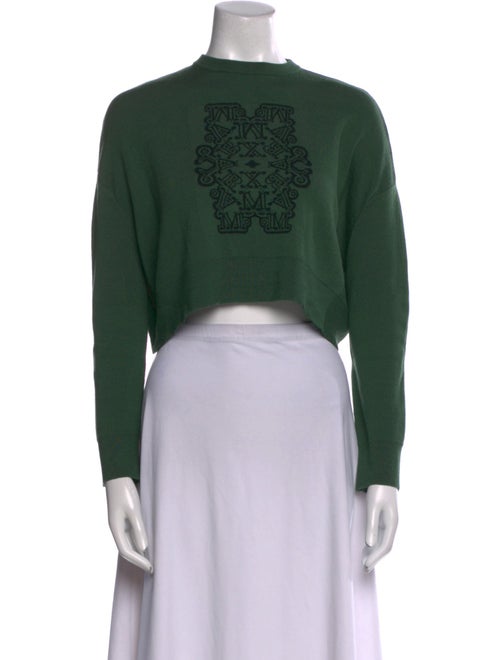 Max Mara Virgin Wool Graphic Print Sweater