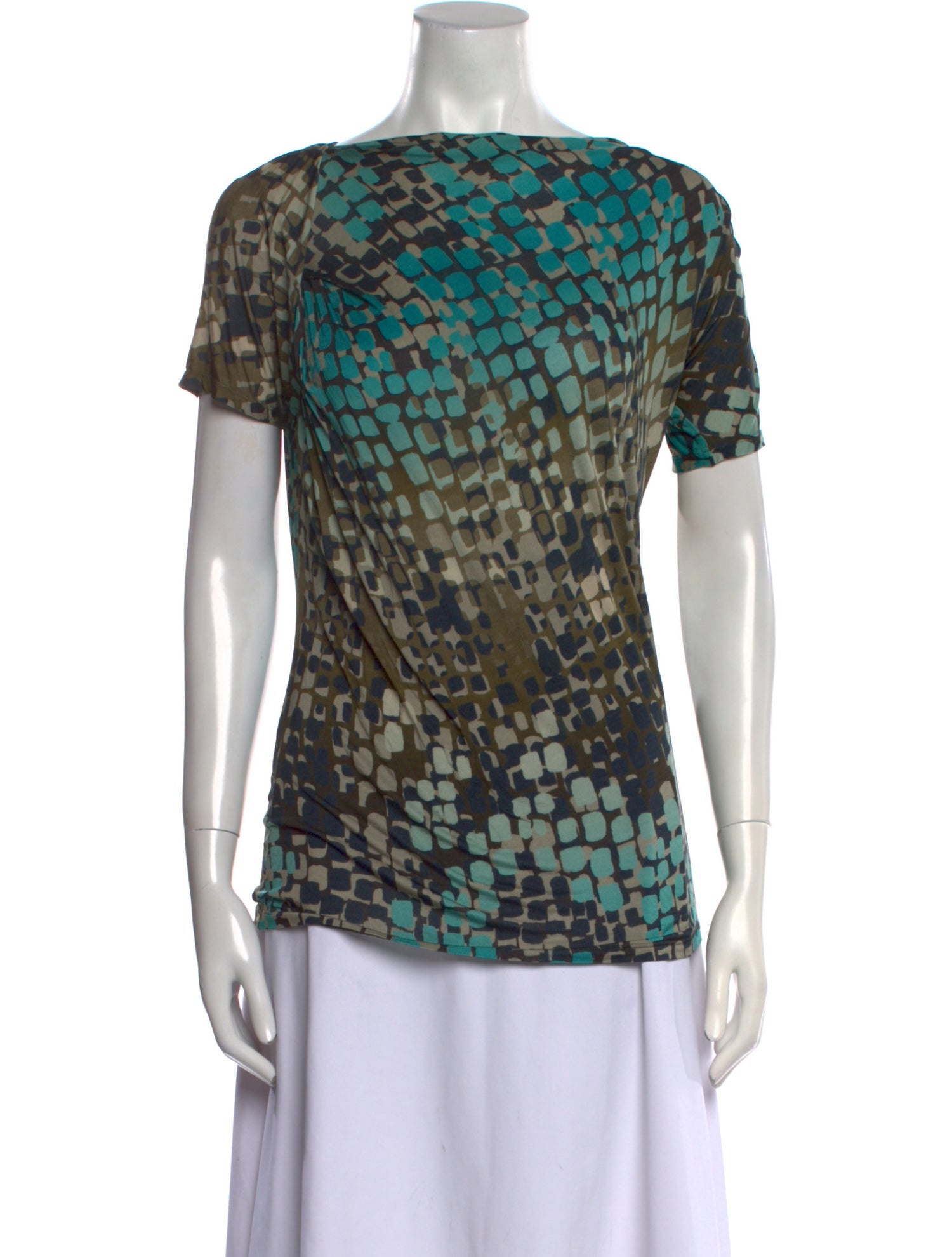 Max Mara Printed Bateau Neckline T-Shirt