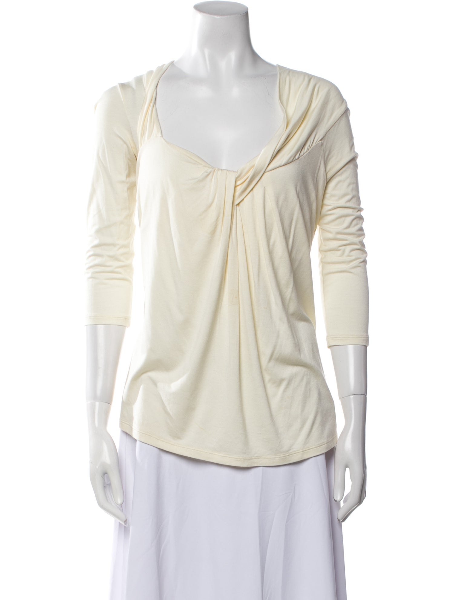 Max Mara V-Neck Three-Quarter Sleeve Blouse