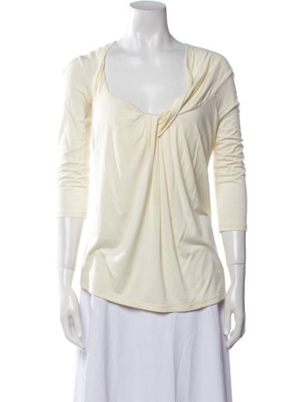 Max Mara V-Neck Three-Quarter Sleeve Blouse