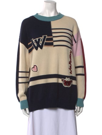 Max Mara Printed Crew Neck Sweater