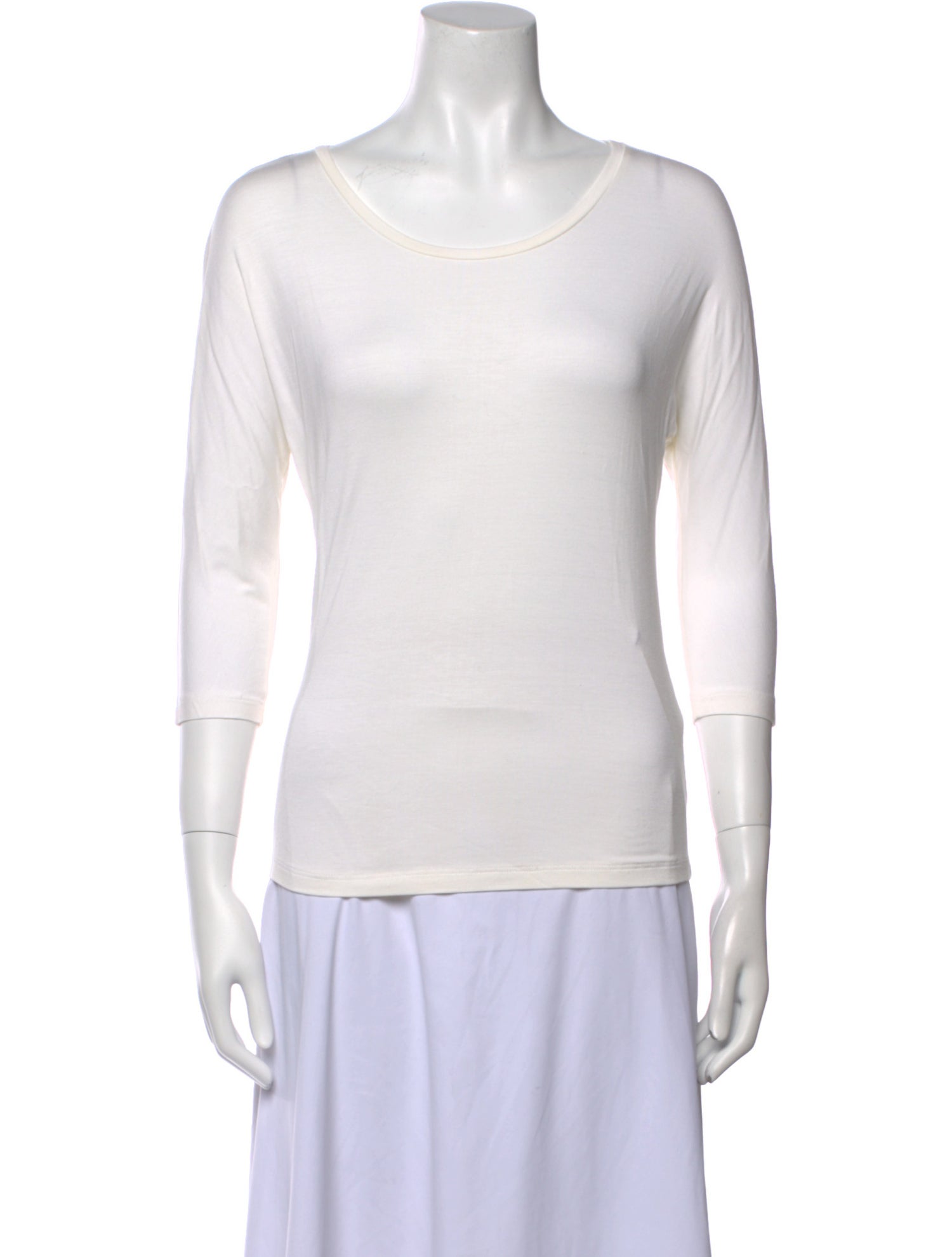 Max Mara Scoop Neck Three-Quarter Sleeve T-Shirt