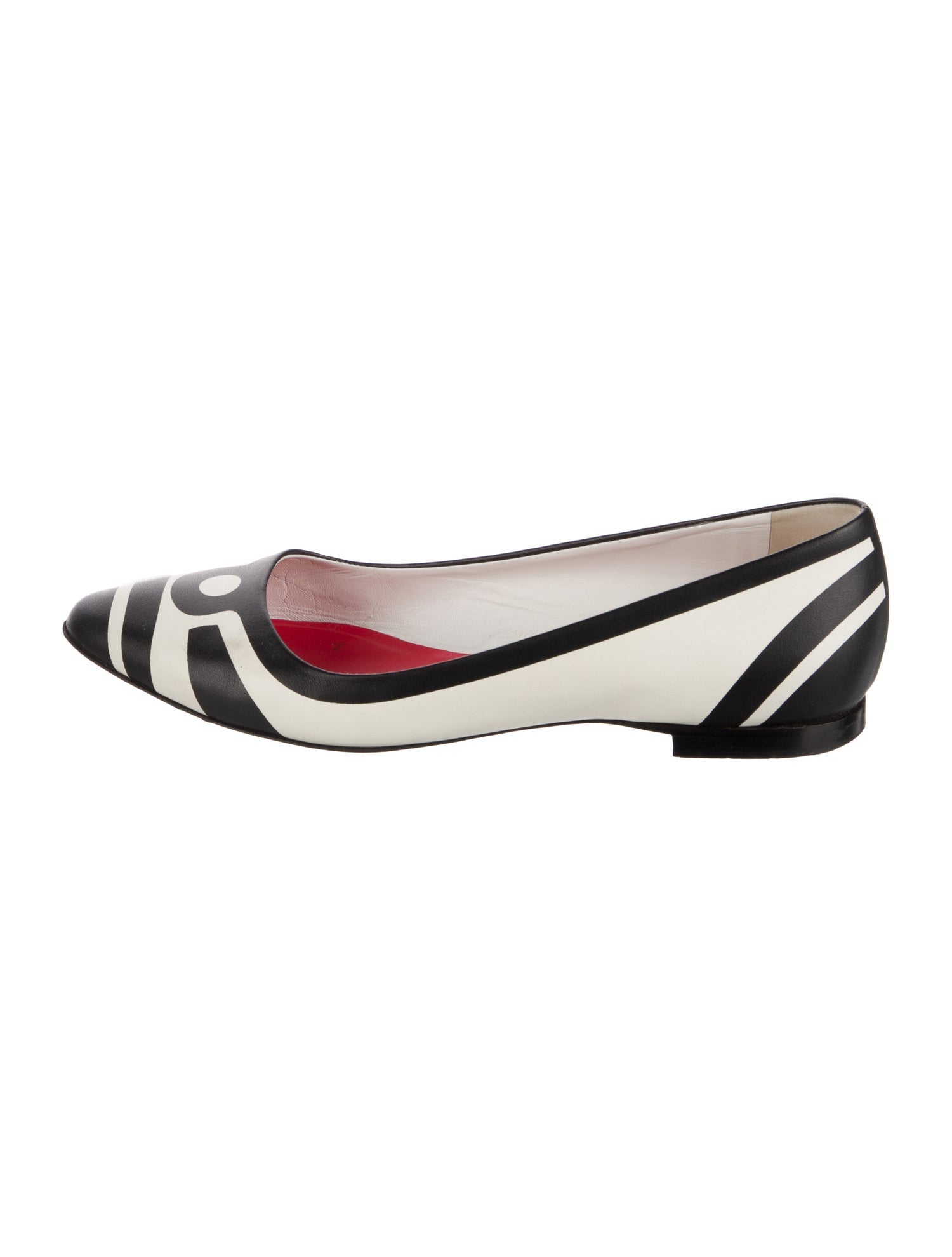 Max Mara Leather Colorblock Pattern Ballet Flats