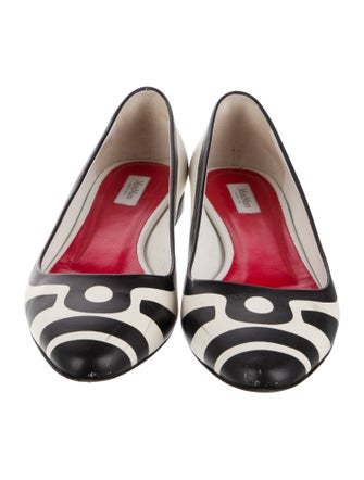 Max Mara Leather Colorblock Pattern Ballet Flats