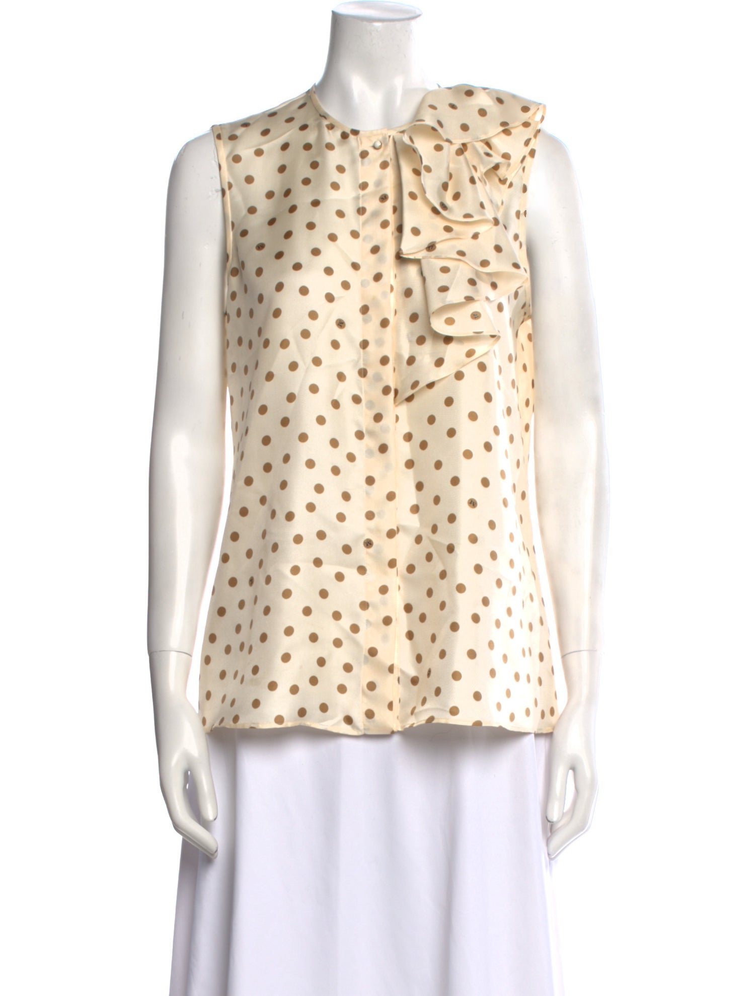 Max Mara Silk Polka Dot Print Blouse