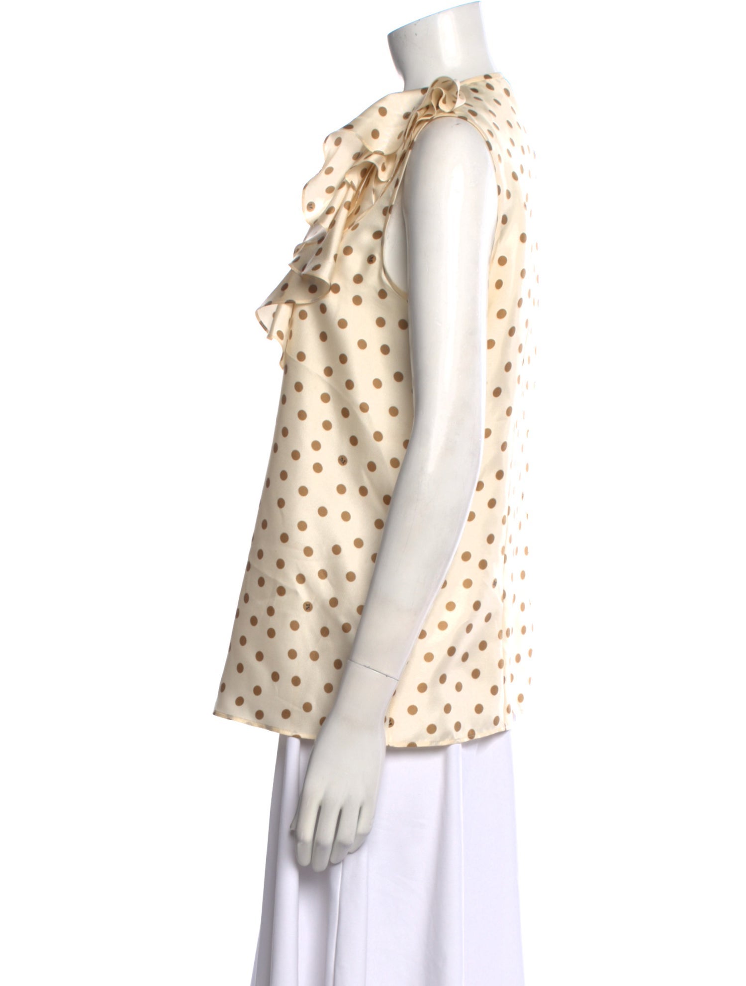 Max Mara Silk Polka Dot Print Blouse