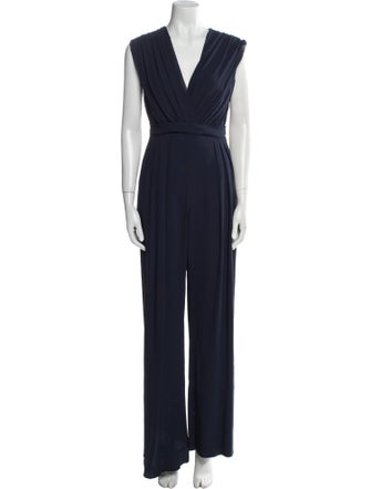 Max Mara Silk V-Neck Jumpsuit