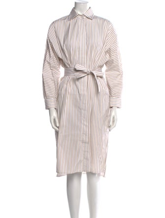 Max Mara Striped Midi Length Dress