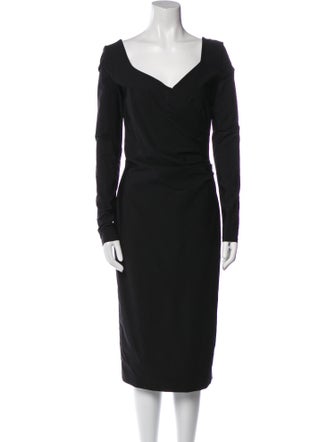 Max Mara V-Neck Midi Length Dress