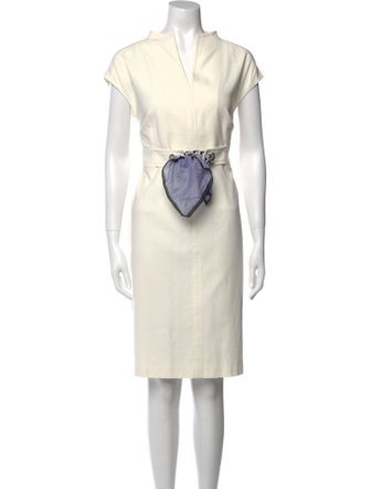 Max Mara V-Neck Knee-Length Dress