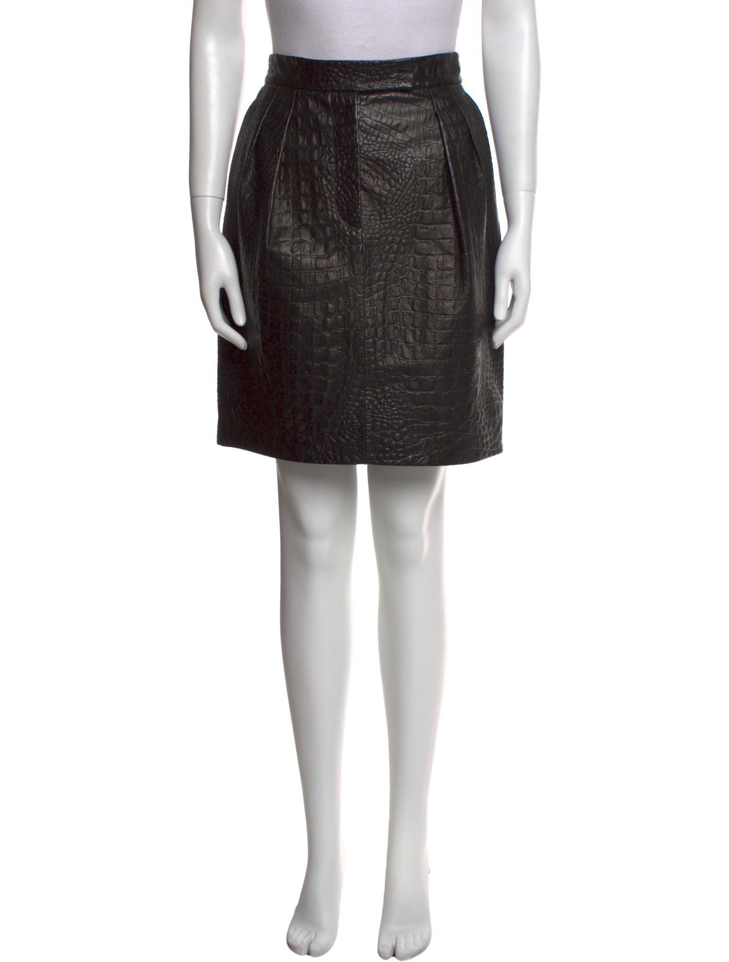 Max Mara Leather Knee-Length Skirt