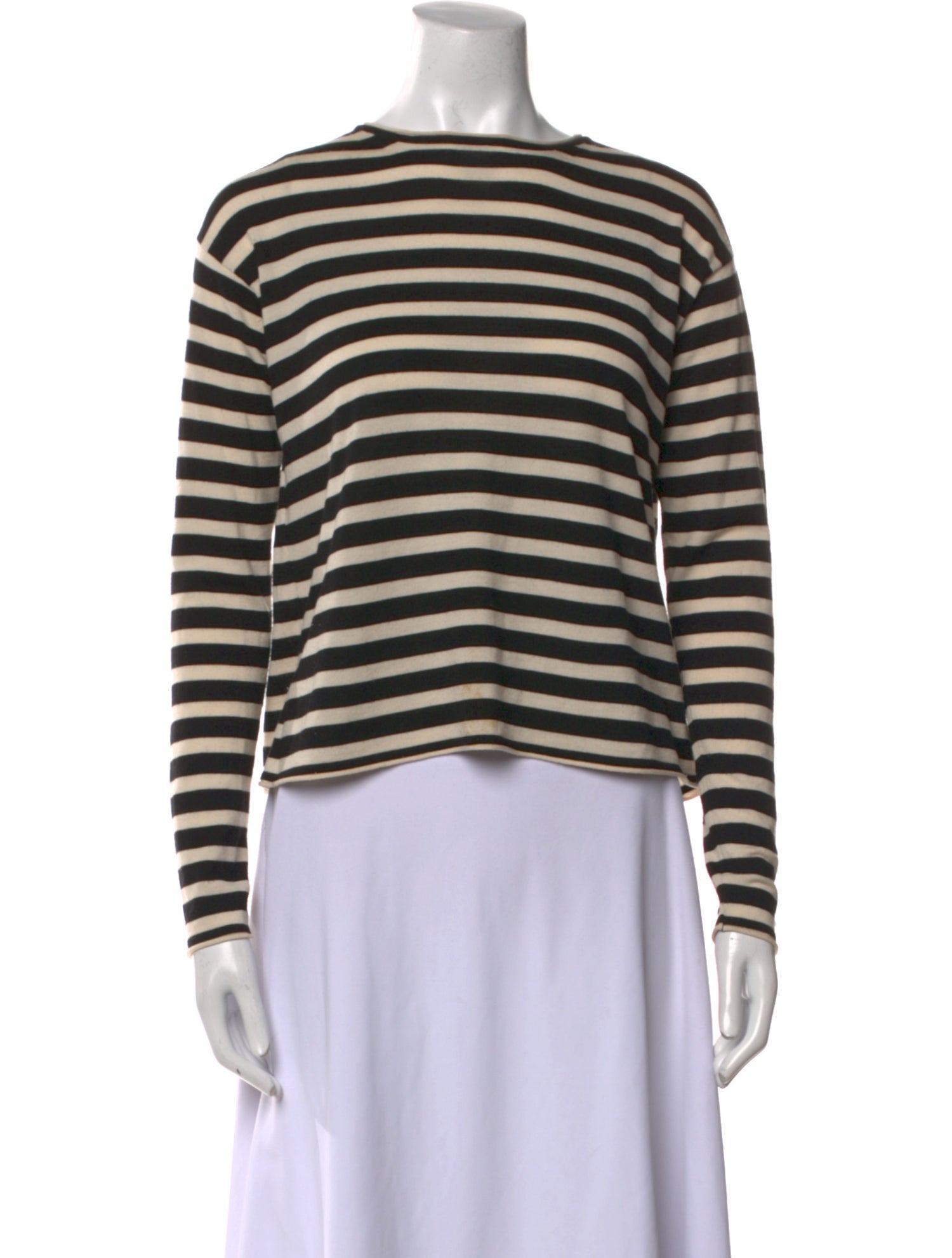 Max Mara Striped Bateau Neckline Top