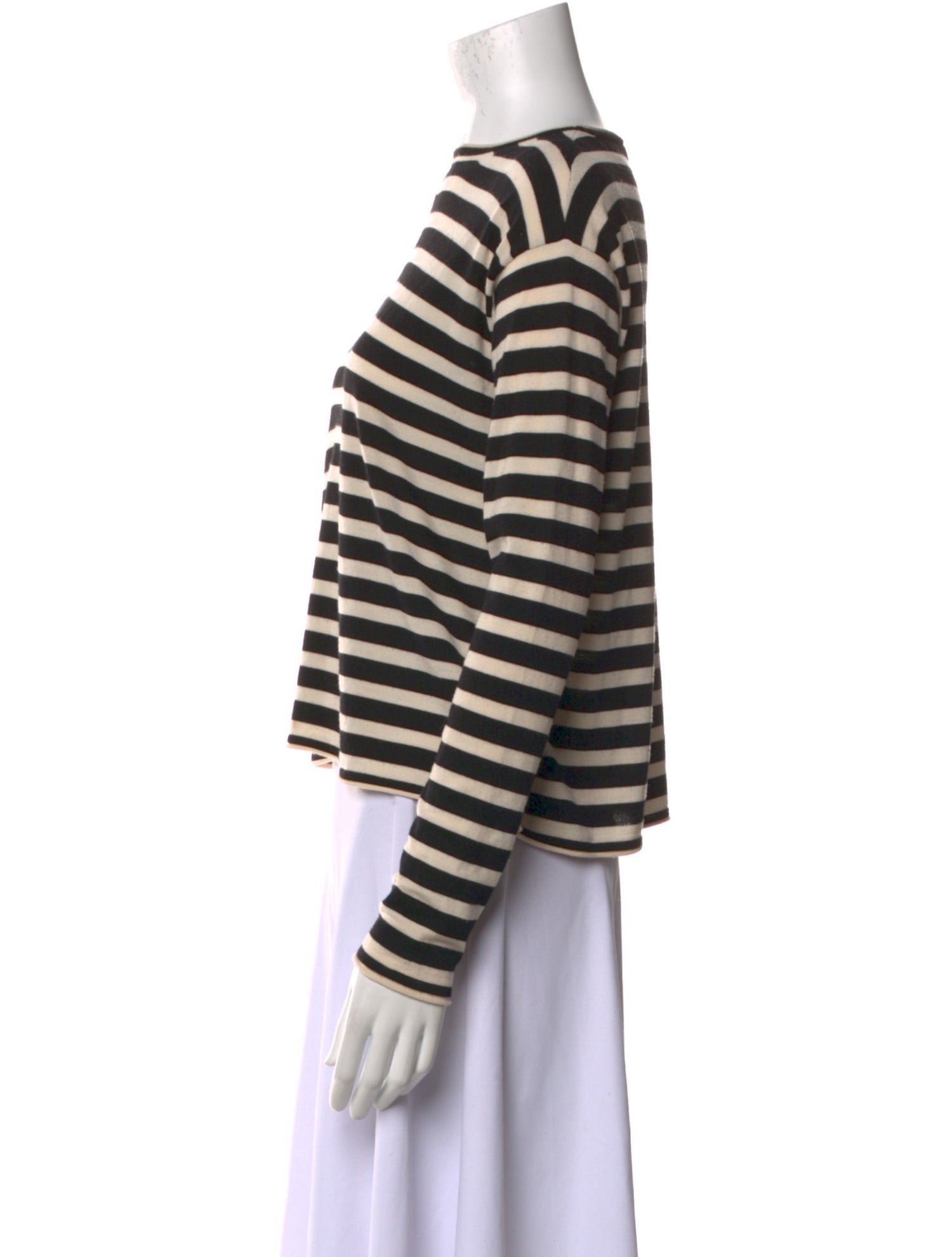 Max Mara Striped Bateau Neckline Top