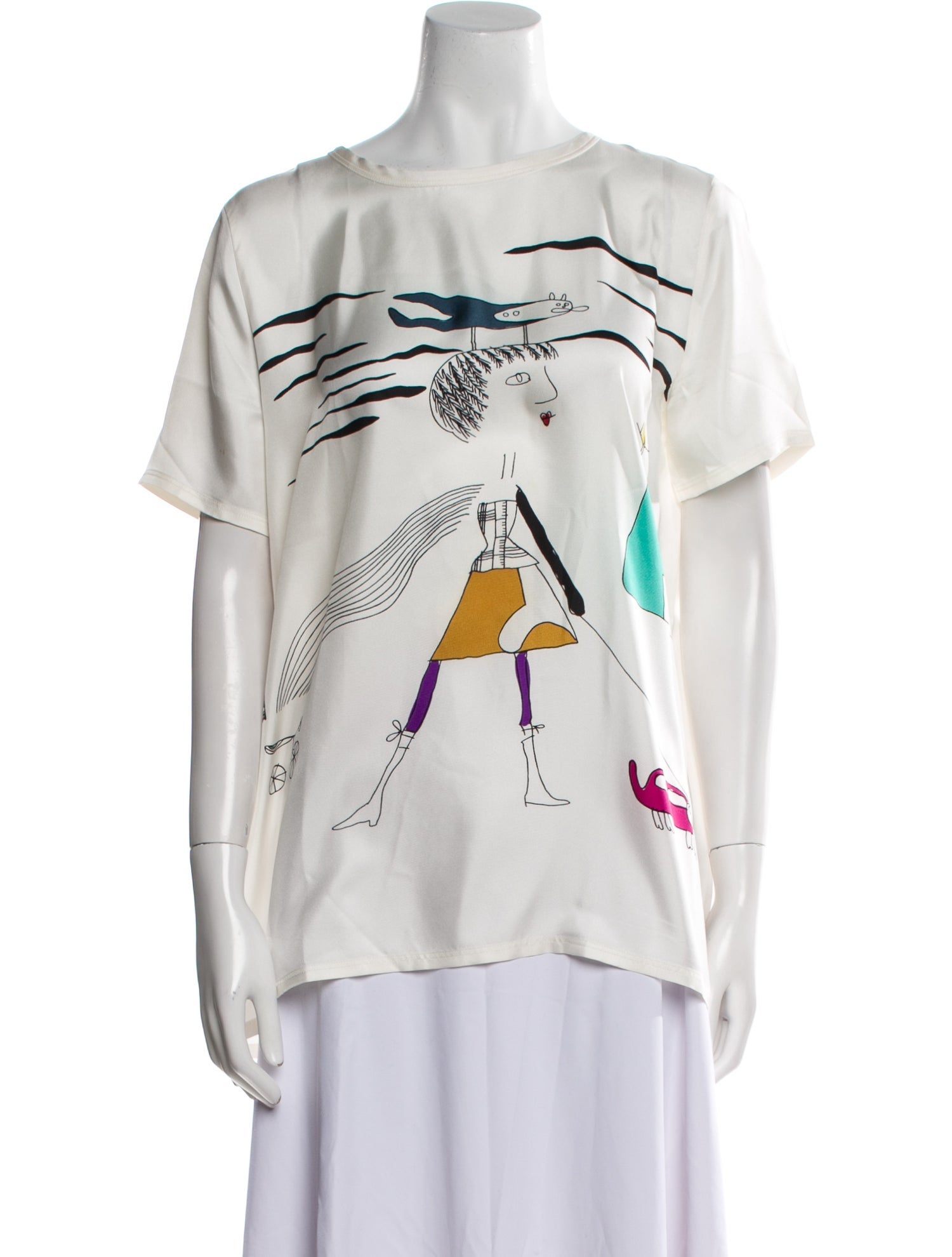Max Mara Graphic Print Bateau Neckline T-Shirt